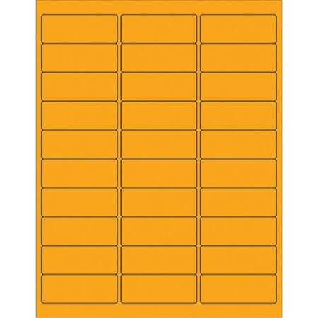 Box Partners Box Partners LL173OR 2.63 x 1 in. Fluorescent Orange Rectangle Laser Labels - Pack of 3000 LL173OR